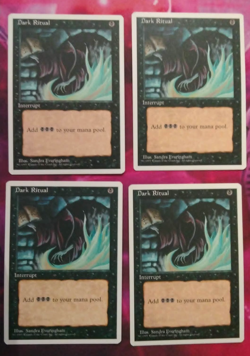 Dark Ritual x4 playset. Fourth Edition, 4th Edition. LP, Light Played. 4x - Image 1