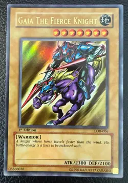 YUGIOH GAIA THE FIERCE KNIGHT ULTRA RARE 1ST EDITION ASIAN ENGLISH LOB-006 NM - Image 1