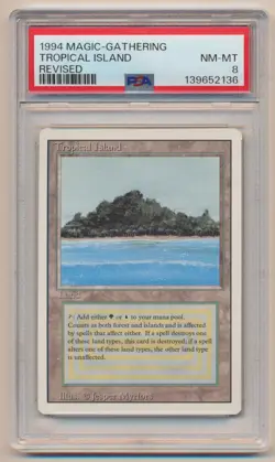 PSA 8 MTG Magic the Gathering Revised Tropical Island NM/MINT Condition!! - Image 1