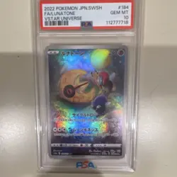 Pokemon Lunatone Full Art Art Rare Holo 184/172 S12a PSA 10 2022 JPN - Image 1