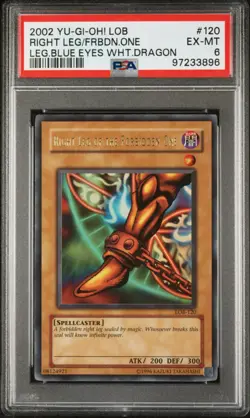 2002 YuGiOh Right Leg Of The Forbidden One Ultra Rare LOB-120 PSA 6 - Image 1