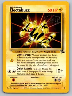 Electabuzz 2 Promo Wizards Black Star Promos Pokemon Heavily Played - Image 1