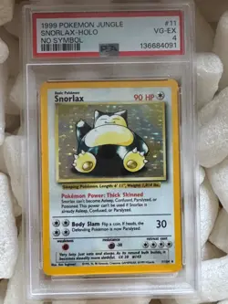 Snorlax Holo - 1999 Pokemon No Symbol Jungle #11 PSA 4 - Image 1