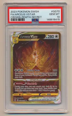 PSA 10 Pokemon Crown Zenith Full Art Secret Arceus VStar GG70/GG70 GEM MINT! - Image 1