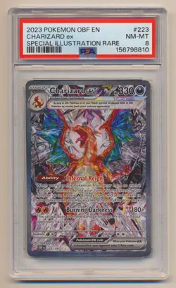 PSA 8 Pokemon Obsidian Flames SIR Charizard EX OBF EN 223/197 NM/MINT Condition! - Image 1