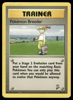 Pokemon Breeder 105/130 Rare Base Set 2 Pokemon Heavily Played - Image 1
