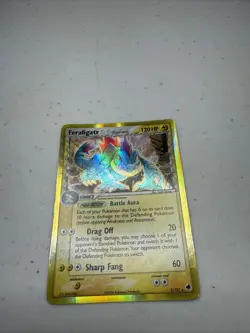 Pokemon TCG Feraligatr EX Dragon Frontiers Holo Rare Card 2/101 Delta Species MP - Image 3