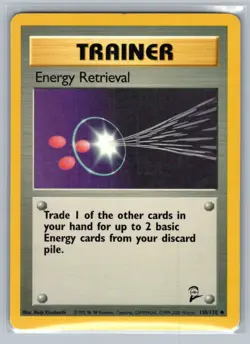 Energy Retrieval 110/130 (Normal) Uncommon Base Set 2 Pokemon MP - Image 1