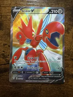 The Pokemon Company Scizor V Full Art Ultra Rare Holo 183/189 2020 ENG - Image 1