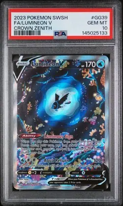 Lumineon V #GG39 2023 Pokemon Sword And Shield Crown Zenith PSA 10 GG39/GG70 - Image 1