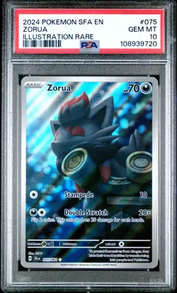 2024 POKEMON SFA EN-SHROUDED FABLE ILLUSTRATION RARE #075 ZORUA PSA 10 - Image 1