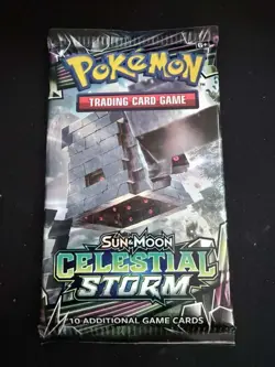 Pokemon TCG Sun & Moon Celestial Storm Sealed Booster Pack - Image 1