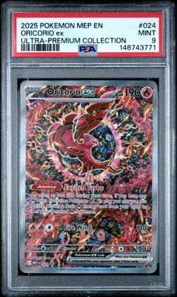 2025 POKEMON MEP EN-ME BLACK STAR PROMO #024 ORICORIO EX PSA 9 - Image 1