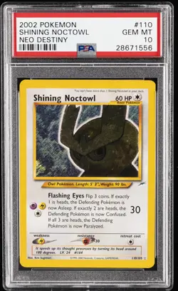 2002 POKEMON NEO DESTINY #110 SHINING NOCTOWL PSA 10 - Image 1