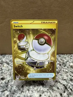 Pokemon SV 151 Switch Trainer Gold Secret Rare Full Art Holo 206/165 - Image 1