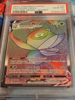 PSA 10 Pokemon - Celebi Vmax 199/198 Rainbow Secret - Chilling Reign - Image 2