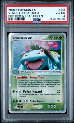 2004 POKEMON EX FIRE RED & LEAF GREEN #112 VENUSAUR EX-HOLO PSA 4 - Image 1