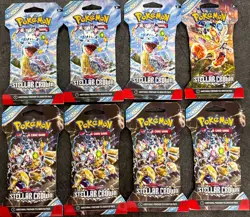 Pokemon TCG Stellar Crown Booster Pack (2024)Lot Of 8 Packs-New Sealed. - Image 1