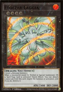 Yugioh! LP Evolzar Laggia - MGED-EN028 - Premium Gold Rare - 1st Edition Lightly - Image 1