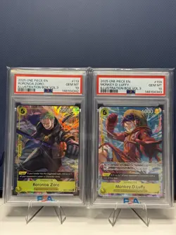 Monkey.D.Luffy and Roronoa Zoro Illustration Box Vol 3 One Piece card TCG PSA 10 - Image 1
