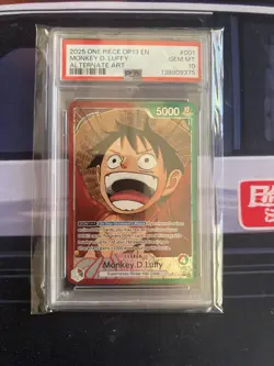 PSA 10 - Monkey.D.Luffy - Leader Alternate Art OP13-001 One Piece CCG EN - Image 1