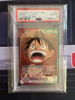 PSA 10 - Monkey.D.Luffy - Leader Alternate Art OP13-001 One Piece CCG EN - Image 2