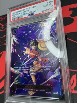 ONE PIECE OP13 CARRYING ON HIS WILL OP09-119 MONKEY D. LUFFY PSA 10 SP ALT ART - Image 4