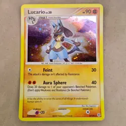 Pokemon TCG Lucario Holo Rare Card 6/130 Diamond and Pearl 2007 English LP - Image 1