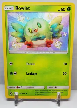 ROWLET HIDDEN FATES SV2/SV94 SUN & MOON POKEMON CARD NM/M - Image 1