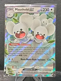 Pokemon 155/182 MAUSHOLD EX Double Rare Paradox Rift Full Art card Sealed - Image 1