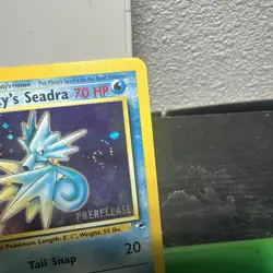 Misty's Seadra PRERELEASE - Gym Heroes Promo - Holo Pokemon Card Near Mint NM - Image 2