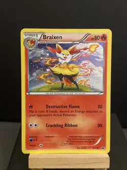 Pokemon Card Braixen XY161 Holo Black Star Promo Played - Image 1