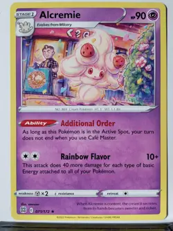 Alcremie 071/172 B1G1F - RARE Non Holo Brilliant Stars Pokemon Card - sowsow Art - Image 1
