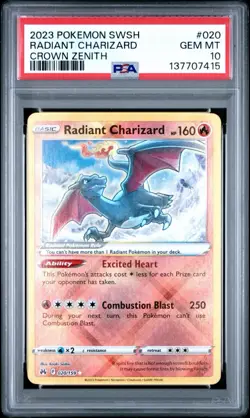 Pokemon - Crown Zenith - Radiant Charizard #20 PSA 10 Gem Mint - Image 1