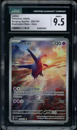Pokemon TCG Latios 203/191 Illustration Rare Surging Sparks SV8 CGC 9.5 - Image 1