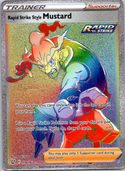 Rapid Strike Style Mustard 176/163 Secret Rare Pokemon TCG Battle Styles NM - Image 1