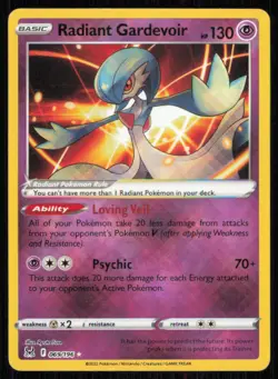 Radiant Gardevoir 069/196 Radiant Rare Lost Origin Pokemon Holo Lightly Played - Image 1
