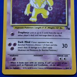 Pokemon TCG Card - Hypno Fossil 8/62 Holo Unlimited Holo Rare - Image 5