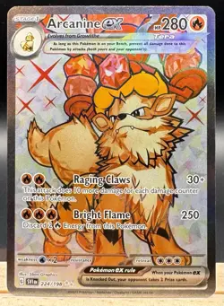 Arcanine ex 224/198 Ultra Rare Scarlet & Violet Pokemon TCG NM - Image 1