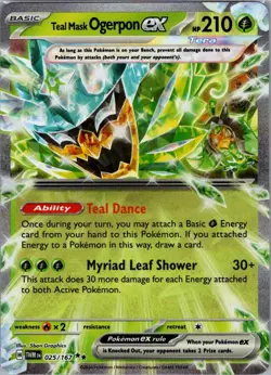 Teal Mask Ogerpon ex 025/167 SV06: Twilight Masquerade - Pokemon Card - NM - Image 1