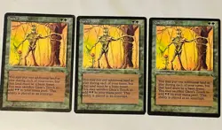 X3 Gaea's Touch Magic the Gathering - The Dark (2) Misprints MP - Image 1