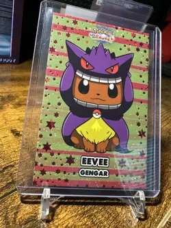 Pokemon Let’s Go Eevee Card Database Eevee Poncho Gengar Red Cracked Ice Holo - Image 3