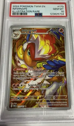 Infernape 173/167 Twilight Masquerade Pokemon TCG Illustration Rare PSA 10 - Image 1