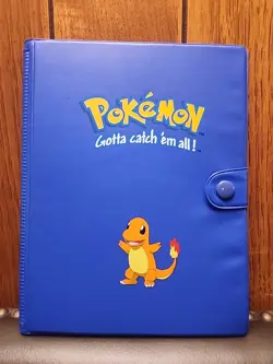 Vintage 1999 Pokemon Charmander Blue 4 Pocket 30 Page Trading Card Binder - Image 1