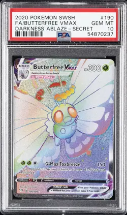 2020 POKEMON SWORD & SHIELD DARKNESS ABLAZE #190 FULL ART/BUTTERFREE VMAX PSA 10 - Image 1