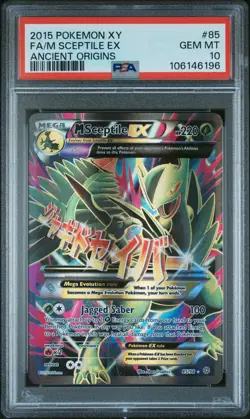 2015 POKEMON XY ANCIENT ORIGINS #85 FULL ART/M SCEPTILE EX PSA 10 - Image 1