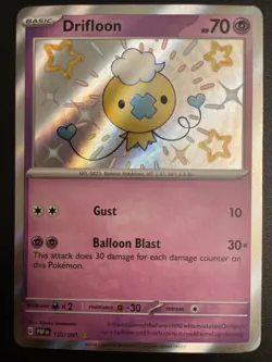 Drifloon 155/091 Shiny Rare Paldean Fates Pokemon Near Mint - Image 1