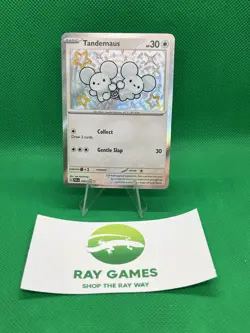 Pokemon TCG Tandemaus 209/091 Paldean Fates Baby Shiny Holo Rare NM - Image 1
