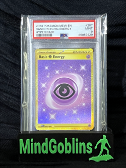 2023 POKEMON MEW EN-151 207 BASIC PSYCHIC ENERGY HYPER RARE PSA: MINT 9 - Image 1
