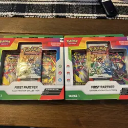 Pokemon First Partner Illustration Collection Box Series 1 Sealed New Lot of 2 - Image 1